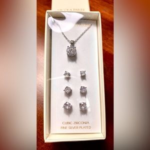 Nicola Parisi Cubic Zirconia Pendant and earrings